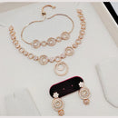 Aamrapali Glam Rose Gold Plated Austrian Stone for Elegant Occasions Necklace Set