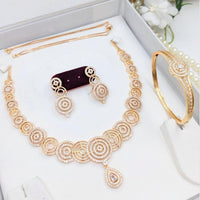 Aamrapali Glamorous Gold Plated  Featuring Radiant Austrian Stones Combo Set