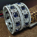 Aamrapali Traditional Yet Trendy Silver Plated with American Daimonds Detailing Bangle Set