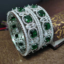 Aamrapali Traditional Yet Trendy Silver Plated with American Daimonds Detailing Bangle Set