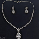 Aamrapali Glamour Silver Shine American Diamond Necklace Set