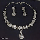 Aamrapali Glamour Silver Shine American Diamond Necklace Set