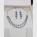 Aamrapali Glamour Silver Shine American Diamond Necklace Set