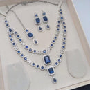Aamrapali Glamour Silver Shine American Diamond Necklace Set