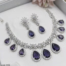 Aamrapali Glamour Silver Shine American Diamond Necklace Set