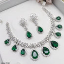 Aamrapali Glamour Silver Shine American Diamond Necklace Set