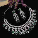 Aamrapali Glamour Silver Shine American Diamond Necklace Set