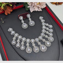 Aamrapali Glamour Silver Shine American Diamond Necklace Set