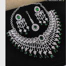Aamrapali Glamour Silver Shine American Diamond Necklace Set