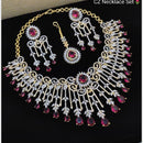 Aamrapali Glamour Silver Shine American Diamond Necklace Set