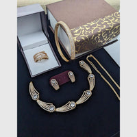 Aamrapali Gold Plated American Diamond Combo Set