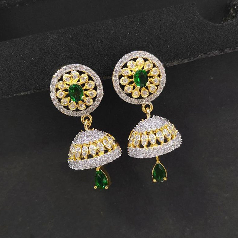 Aamrapali Gold Plated American Diamond Jhumki Earrings