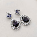 Aamrapali Silver Plated American Daimonds Dangler Earrings