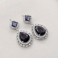 Aamrapali Silver Plated American Daimonds Dangler Earrings