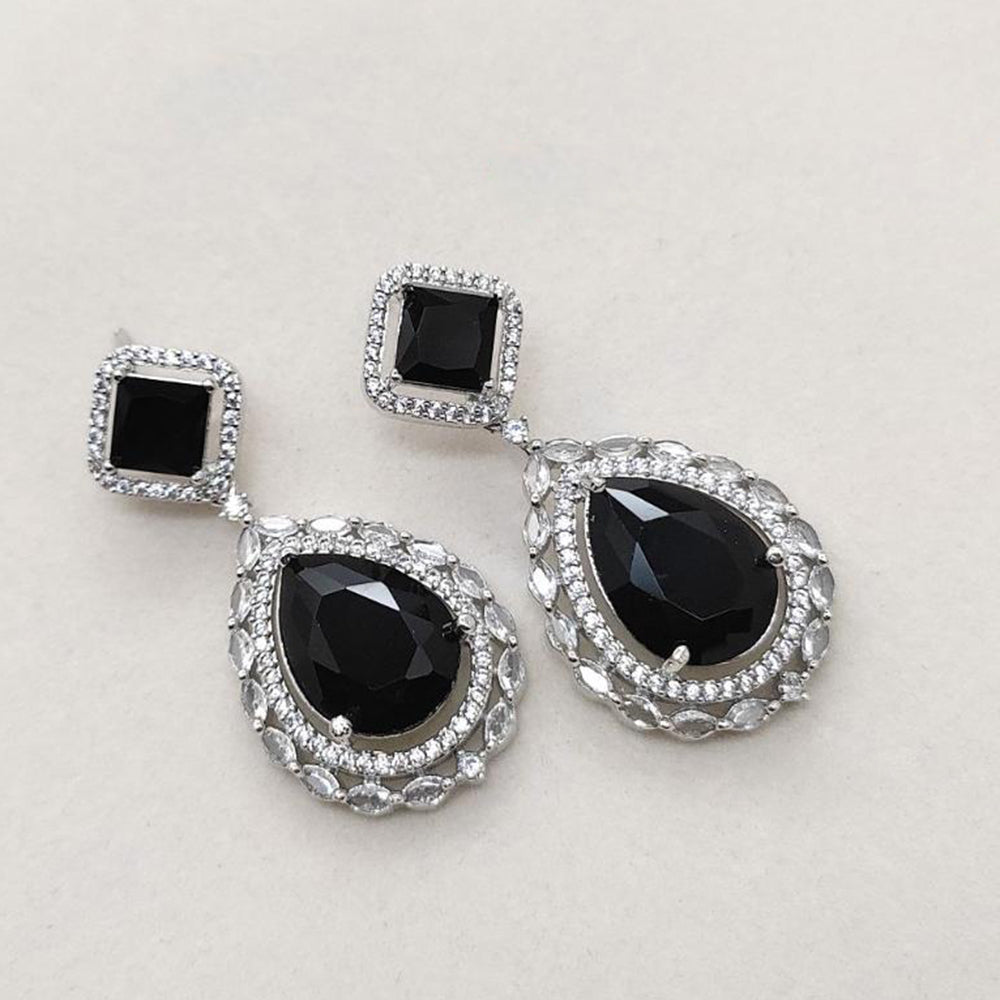 Aamrapali Silver Plated American Daimonds Dangler Earrings