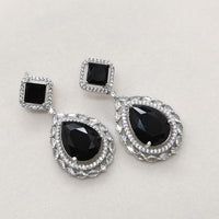 Aamrapali Silver Plated American Daimonds Dangler Earrings  