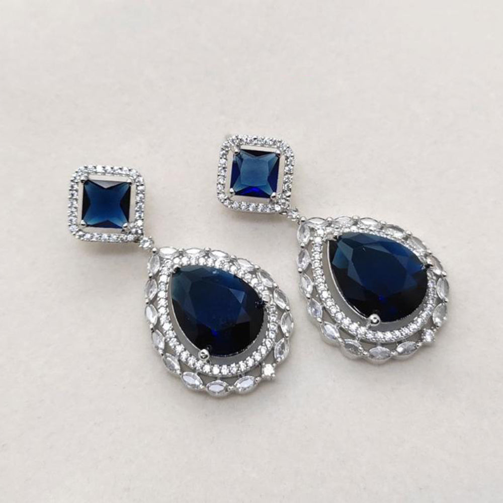 Aamrapali Silver Plated American Daimonds Dangler Earrings
