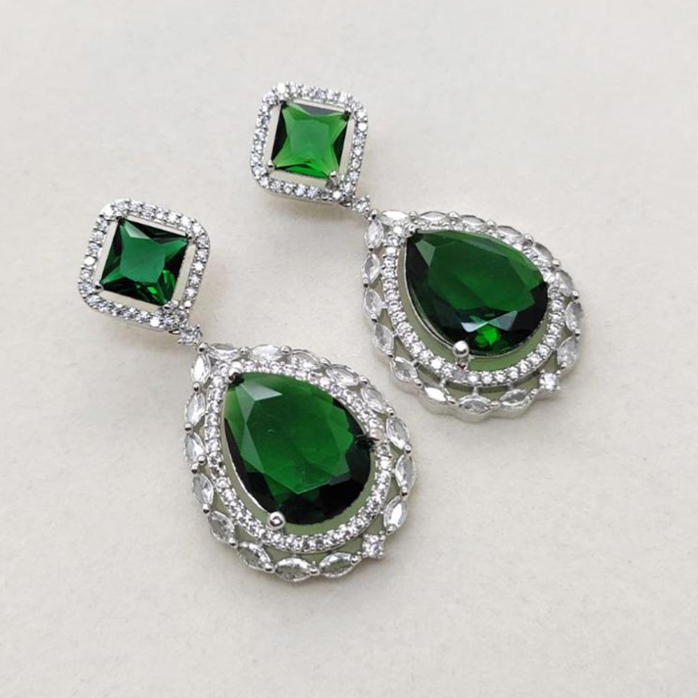 Aamrapali Silver Plated American Daimonds Dangler Earrings