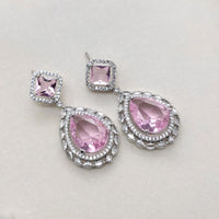 Aamrapali Silver Plated American Daimonds Dangler Earrings