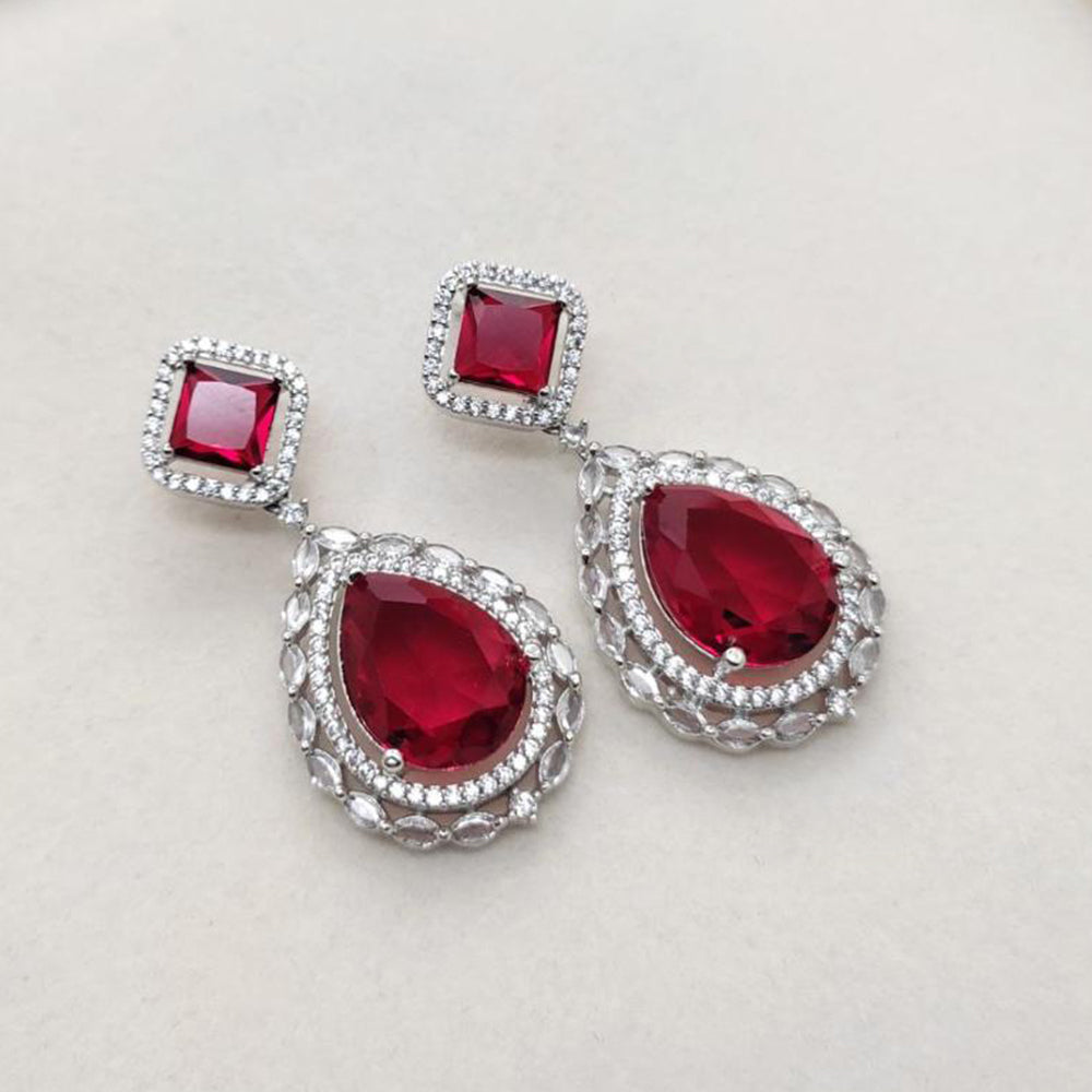 Aamrapali Silver Plated American Daimonds Dangler Earrings