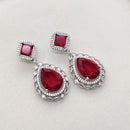 Aamrapali Silver Plated American Daimonds Dangler Earrings