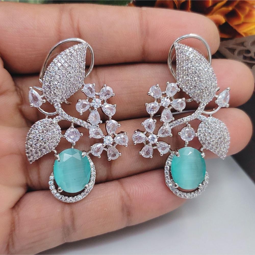 Aamrapali Silver Plated American Daimonds Dangler Earrings