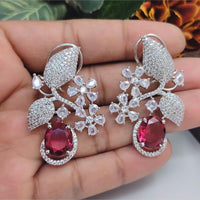 Aamrapali Silver Plated American Daimonds Dangler Earrings