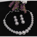 Aamrapali Glam Silver Plated Austrain Stone And Pearl Necklace Set 