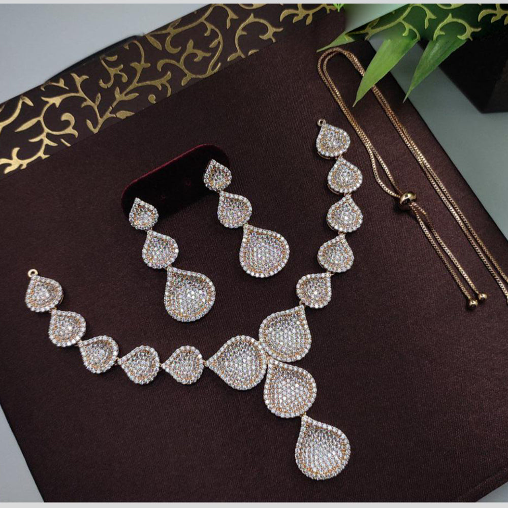 Aamrapali Gold Plated Austrain Stone Necklace Set