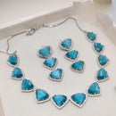 Aamrapali Silver Plated Crystal And Austrain Stone Necklace Set