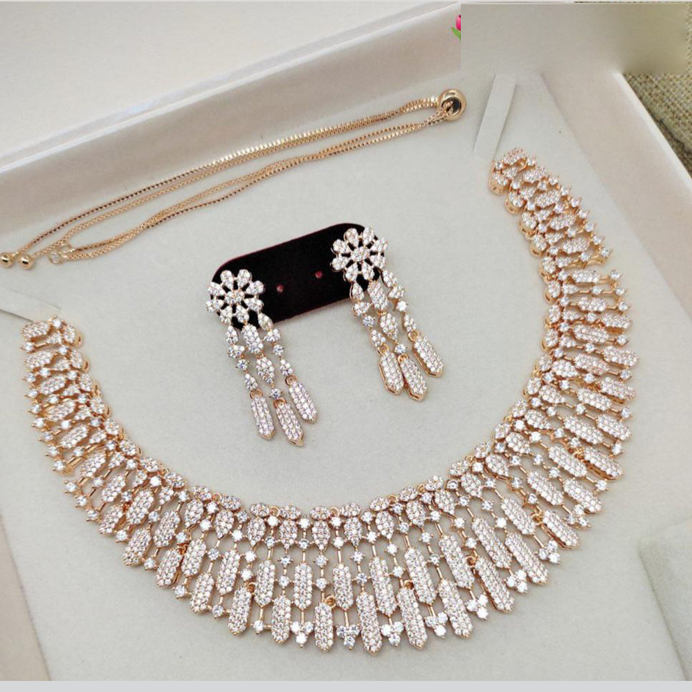 Aamrapali Gold Plated American Daimonds Necklace Set