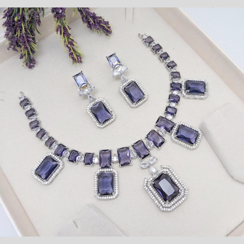 Aamrapali Silver Plated American Daimonds Necklace Set