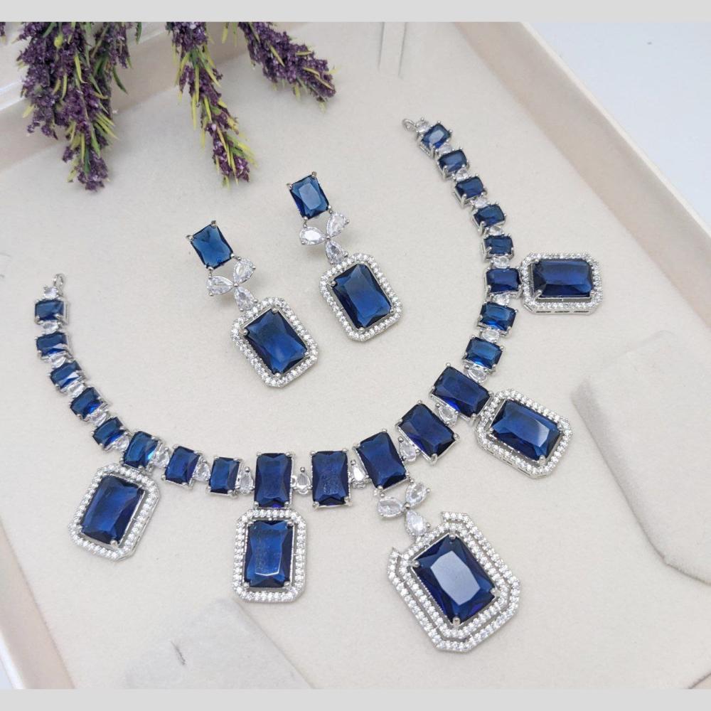 Aamrapali Silver Plated American Daimonds Necklace Set