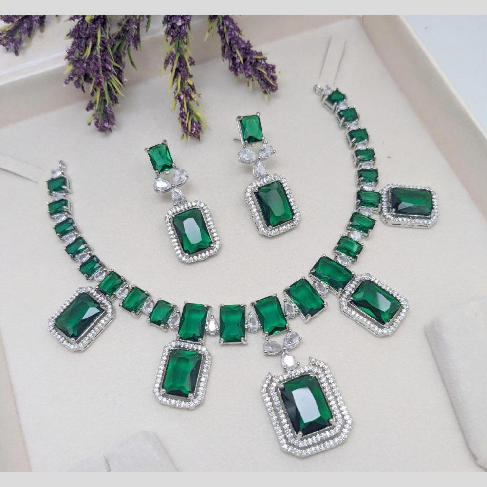 Aamrapali Silver Plated American Daimonds Necklace Set
