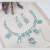 Aamrapali Silver Plated American Daimonds Necklace Set