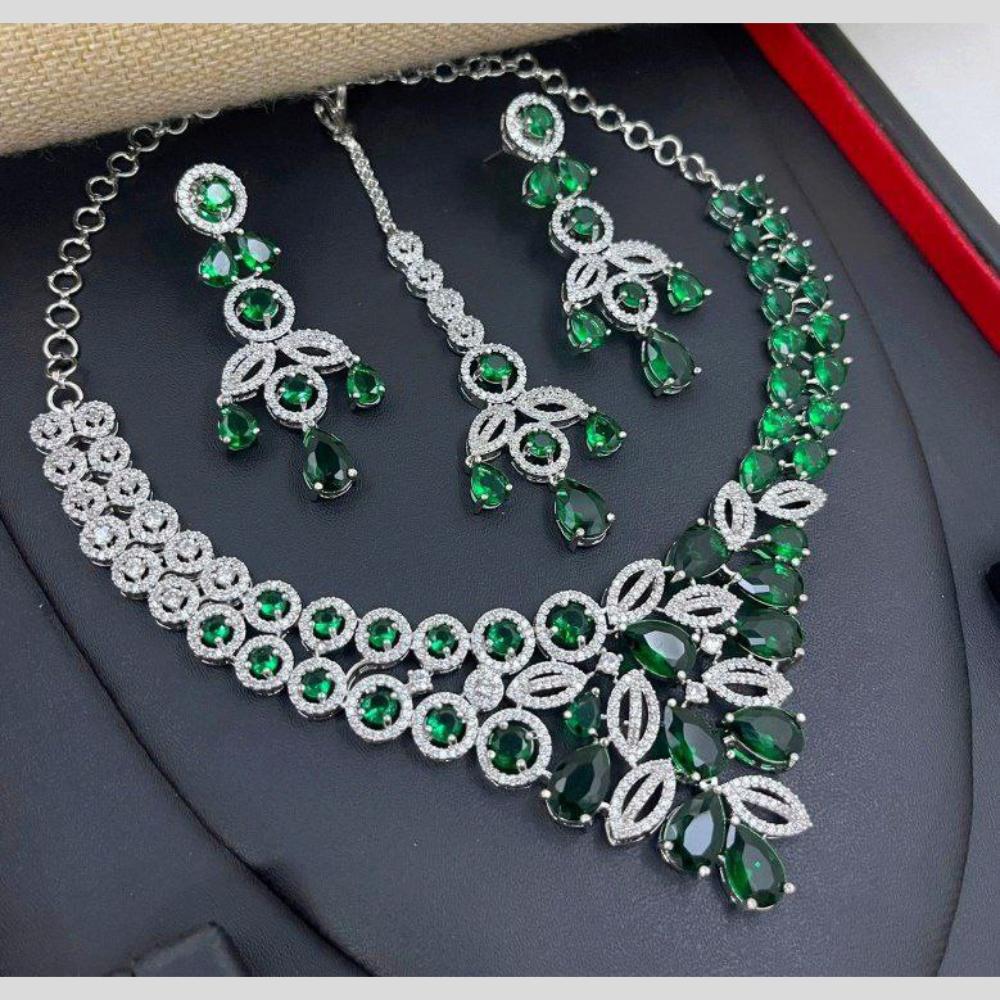 Aamrapali Silver Plated American Daimonds Necklace Set