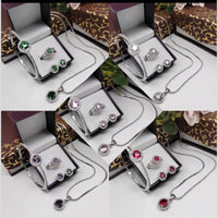 Aamrapali Silver Plated American Diamond Combo Set