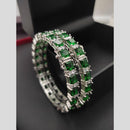 Aamrapali  Silver Plated American Diamond Bangle Set