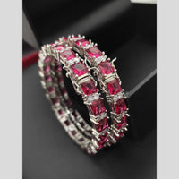 Aamrapali  Silver Plated American Diamond Bangle Set