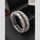 Aamrapali  Silver Plated American Diamond Bangle Set