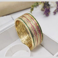 Aamrapali Gold Plated Austrain Stone Bangle Set