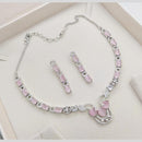 Aamrapali Glamour Silver Plated Shine American Diamond Necklace Set
