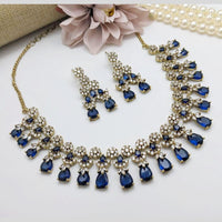 Aamrapali Glamour Gold Plated Shine American Diamond Necklace Set