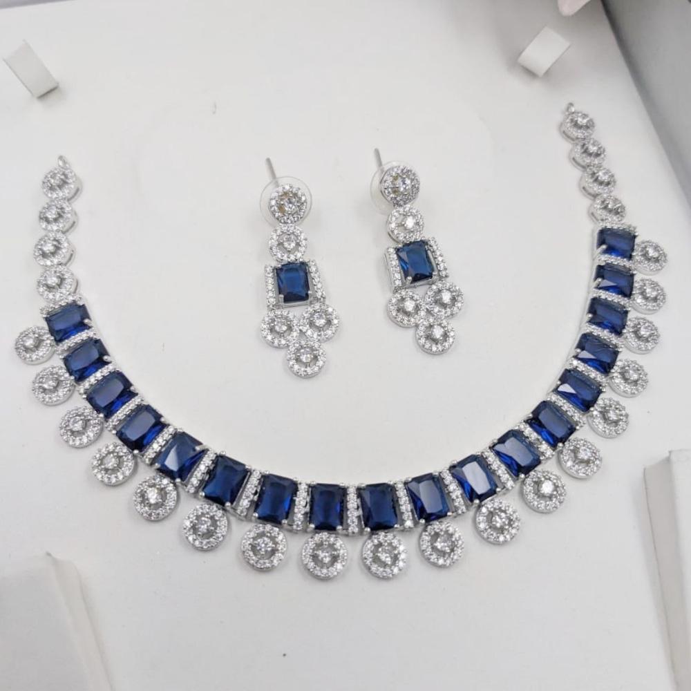 Aamrapali Timeless Spark American Diamond Necklace Set