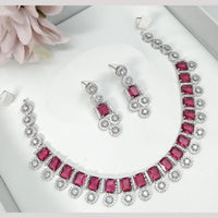 Aamrapali Timeless Spark American Diamond Necklace Set