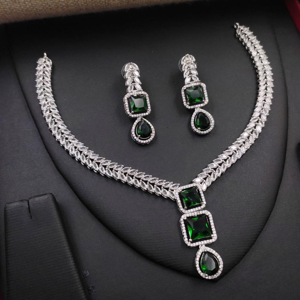 Aamrapali Glimmer Glow American Diamond  Necklace Set