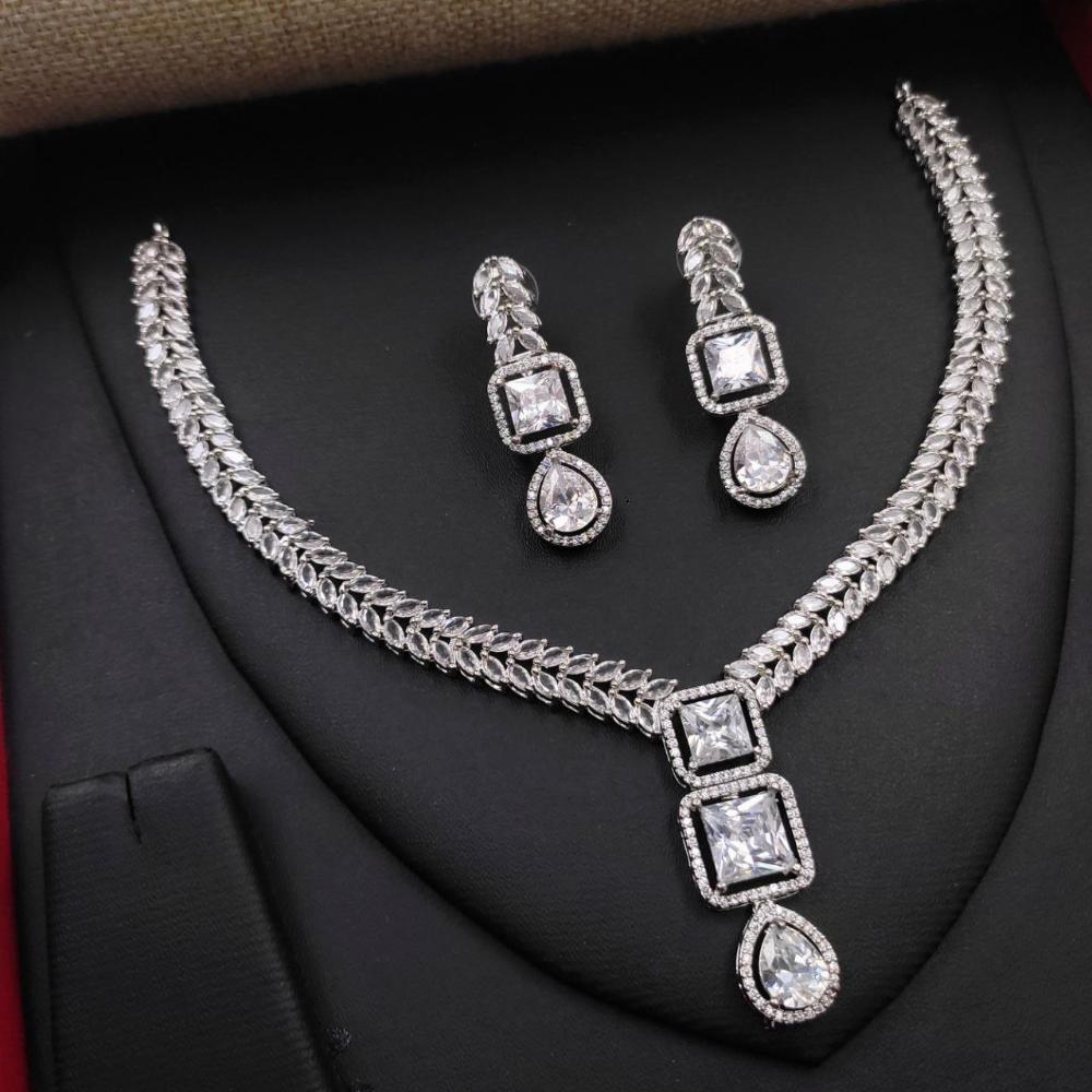 Aamrapali Glimmer Glow American Diamond  Necklace Set