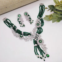 Aamrapali  Shine & Grace  Pearl-Studded American Diamond Necklace Set