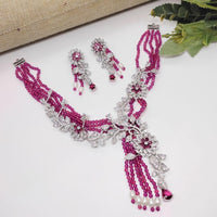 Aamrapali  Shine & Grace  Pearl-Studded American Diamond Necklace Set