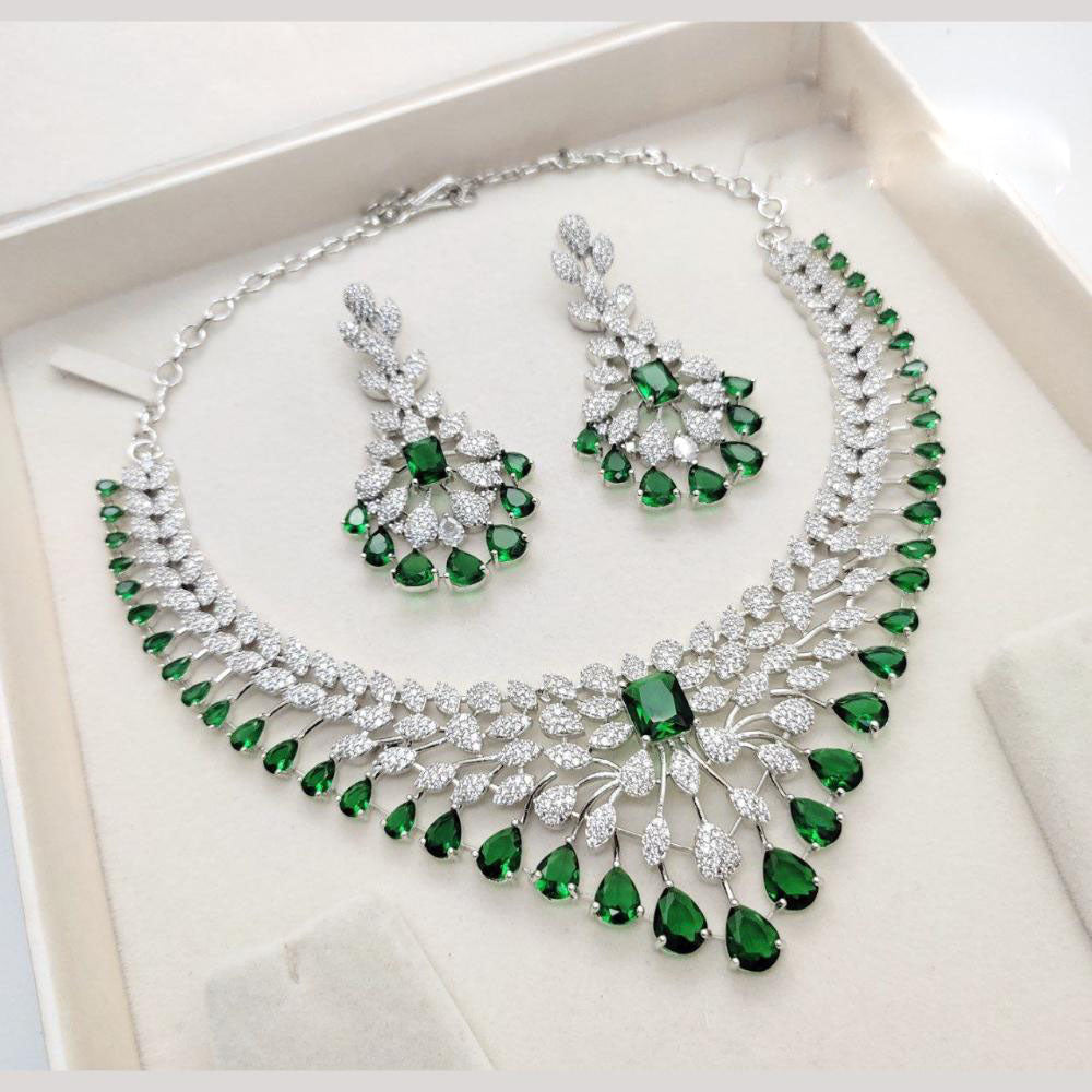 Aamrapali  Bold & Brilliant American Diamond Shine Necklace Set